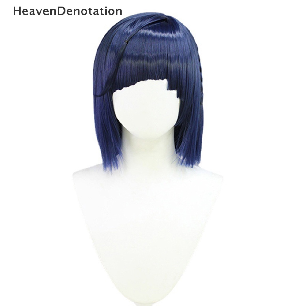 [HeavenDenotation] Genshin Impact Yelan Cosplay Wig Pendek Lurus Wanita Cosplay Anime Wig HDV