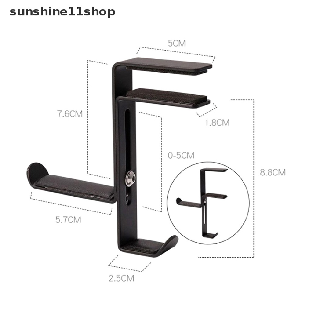 Sho Desk Mount Universal Gantungan Kantor Gaming Headphone Stand Display Rak Headset Holder Hemat Ruang Penjepit Meja N