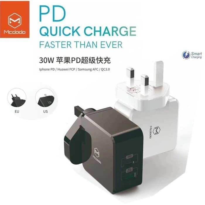 Mcdodo Charger CH-5600 Dual Port Type C 30W QC 3.0 PD Power Delivery Original