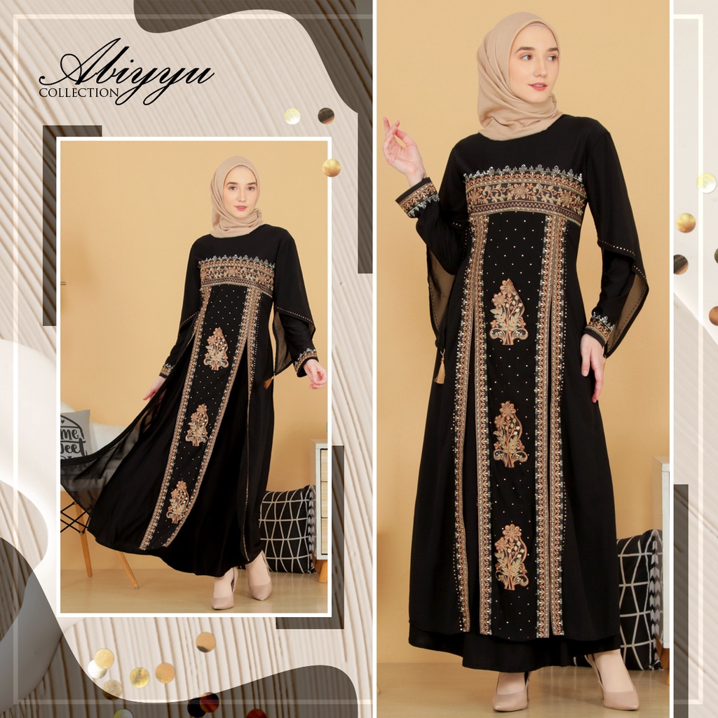 TA9021 | Gamis Abaya Turki Termewah Turkey Terbaru 2023 Turkiy Putih  Hitam Elegan dan Warna Warni