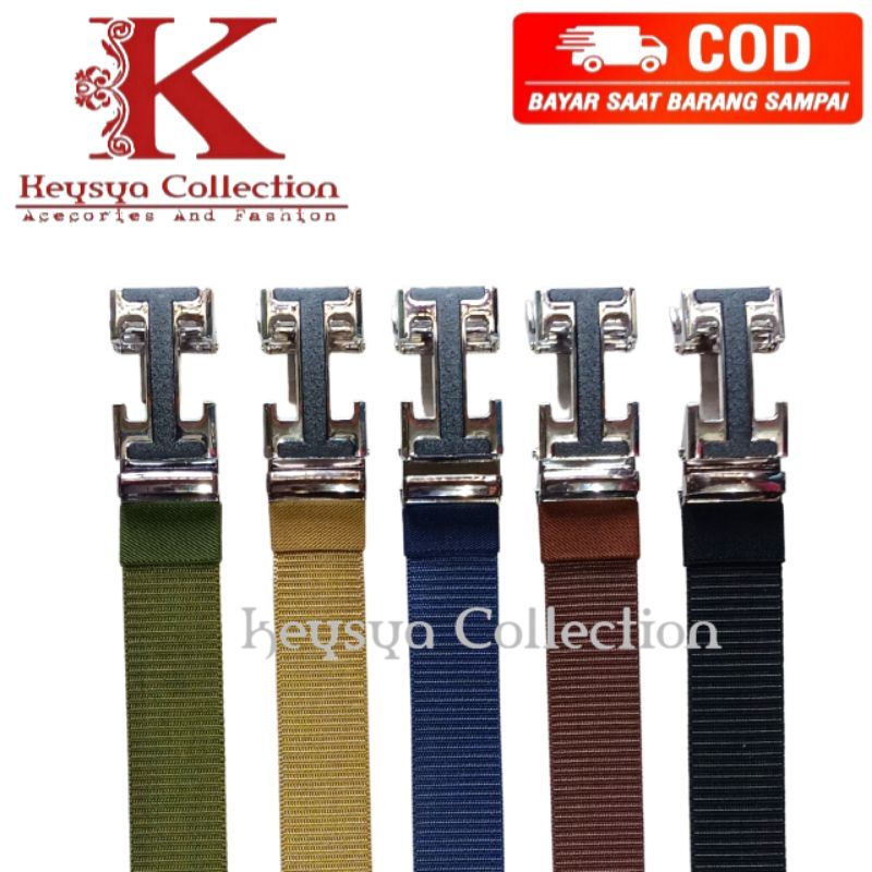 ikat pinggang pria Tactical sabuk pria nylon canvas gesper pria kanvas nylon