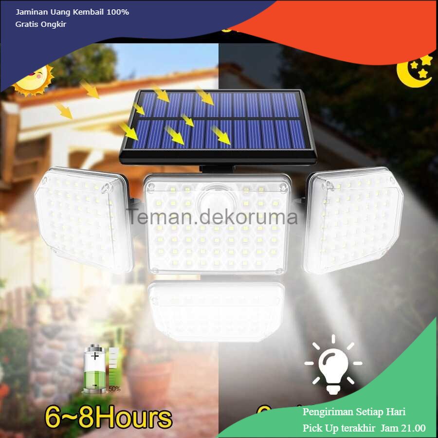 TD - LMP RUOCLN Lampu Dinding Solar PIR Sensor Waterproof 182 LED Cool White - RCN182