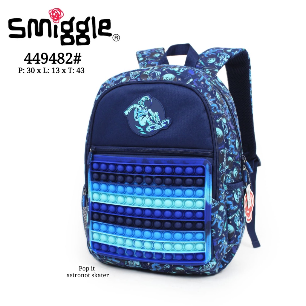 TAS RANSEL SD COWOK SMIGGLE ORI Shark Game Kick Soccer Dino