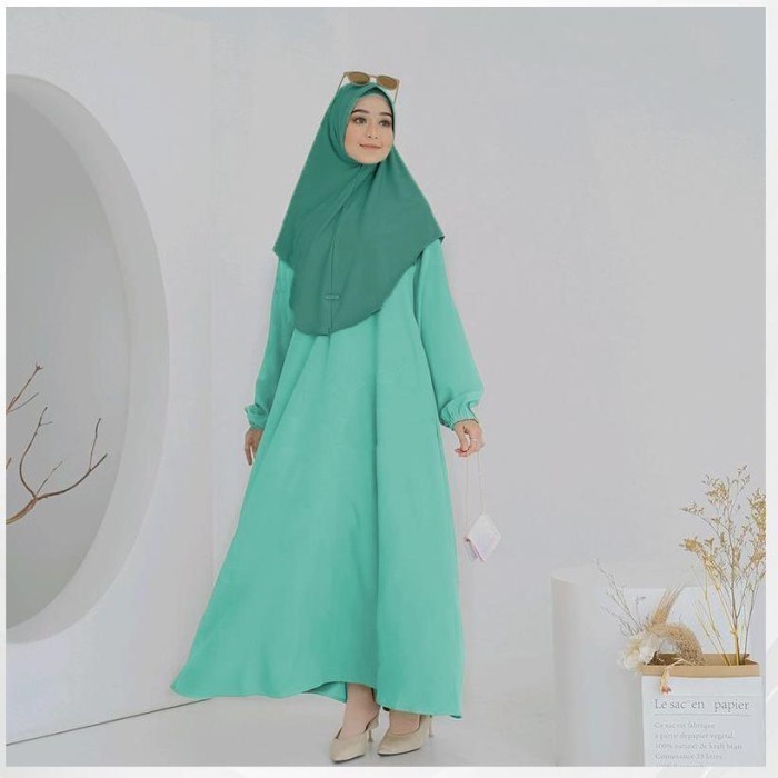 ABAYA INDIRA BASIC ELEGAN Simple Arab Saudi Umroh Wanita by Humasyari