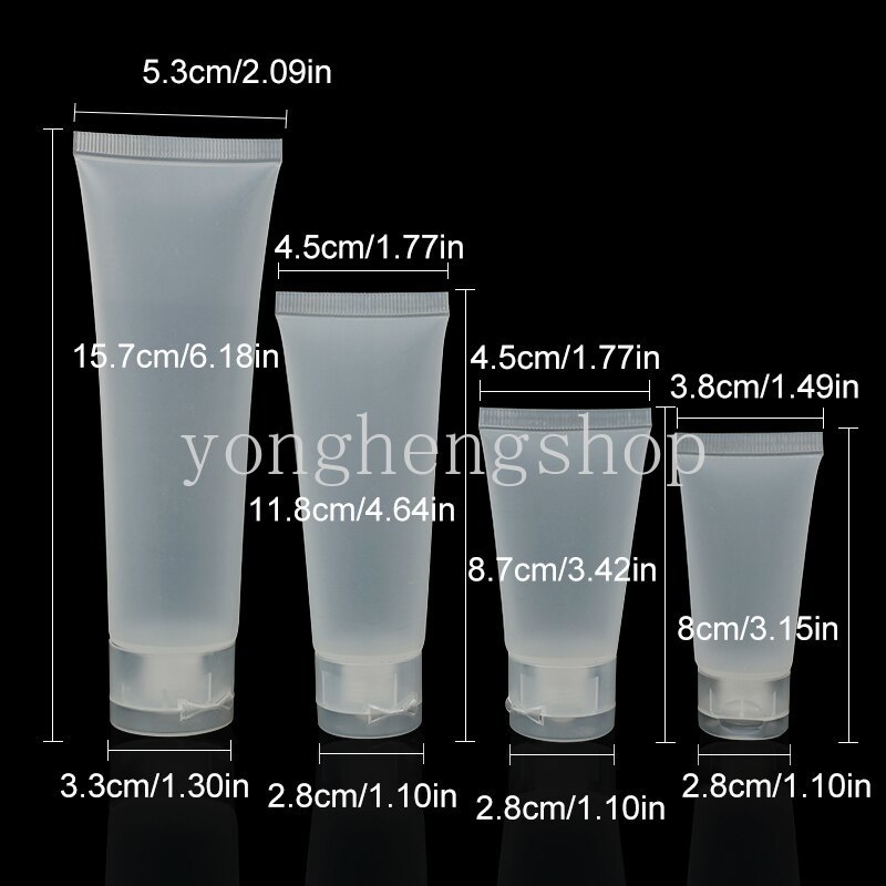 4 Pcs / set Botol Tabung Squeeze Wadah Penyimpanan Krim Lotion Makeup Portabel Untuk Travel