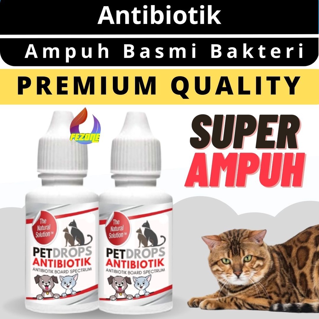 Obat Antibiotik KUCING Infeksi Percernaan Dan Pernapasan PET DROPS FEZONE