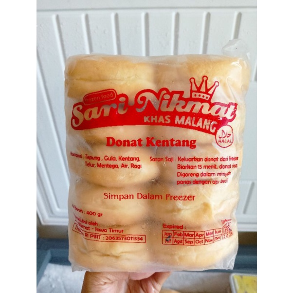 

Donat Kentang Sari Nikmat Jumbo Isi 10pcs Free Gula Halus