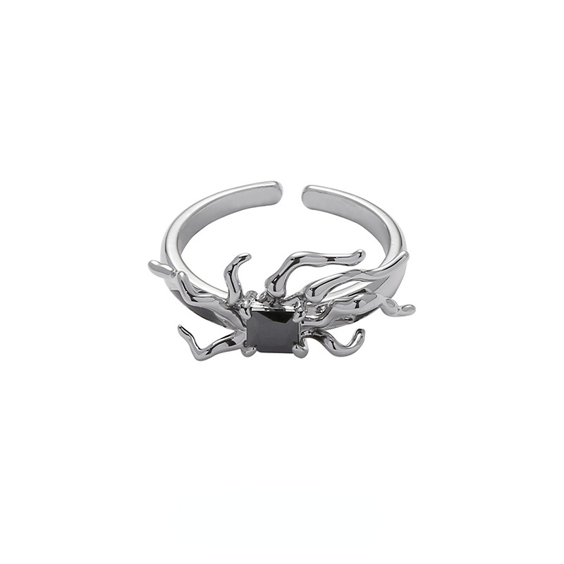 Spider Cincin Unisex Gaya Fashion Cincin Diablo Gaya Gothic Cincin set Adjustable Lovers ring