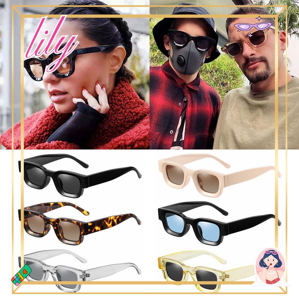 Lily Polarized Sunglasses Trending Kecil UV400 Bingkai Persegi Pria Kacamata Matahari