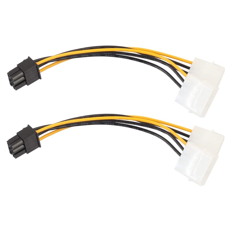 Btsg 2Pcs Kartu Video Pertambangan PCI-E 6pin Untuk Dual PCIe 4Pin Y-Splitter Extension Cable