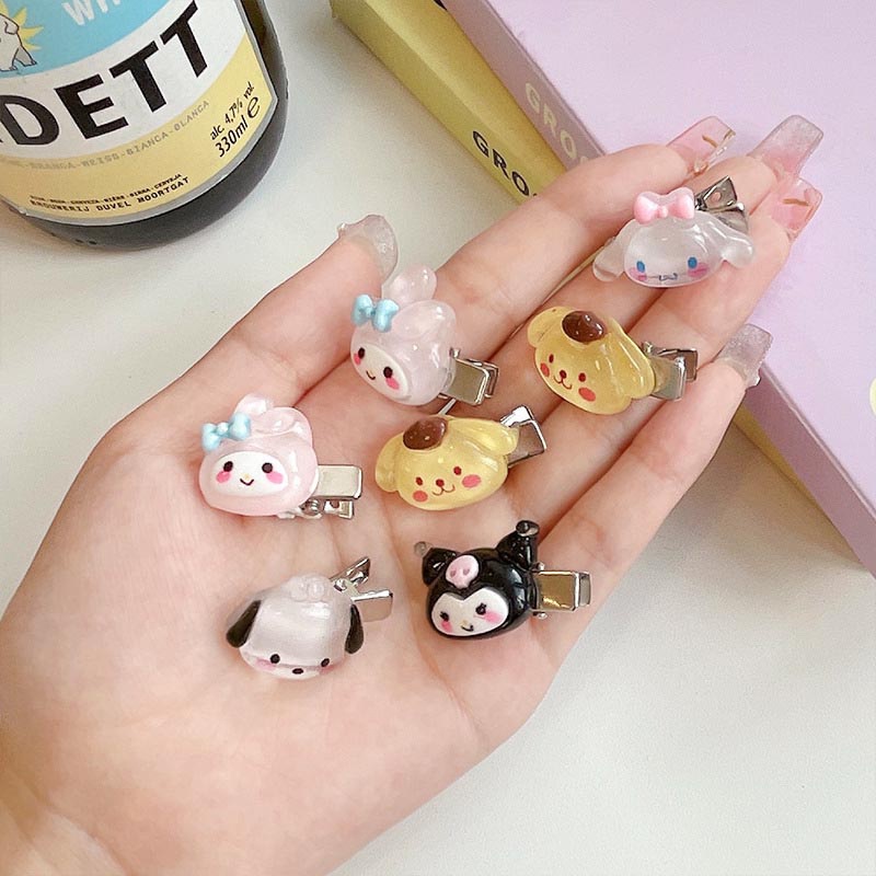 Flash Halus Kawaii Sanrio Mini Jepit Rambut Ins Gadis Manis Dan Lucu Hati Duckbill Klip Gadis Kartun Hiasan Kepala