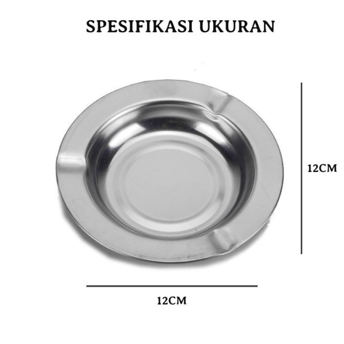 Asbak Rokok Stainless Steel Asbak Seng Tempat Ashtray 12cm