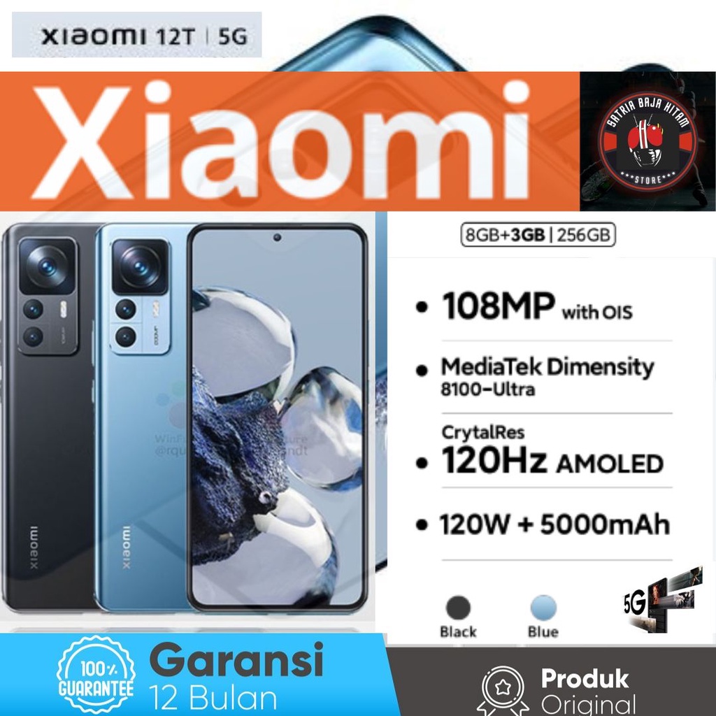 Xiaomi Mi 12T 8/256 GB Garansi Resmi - 8/256 Blue