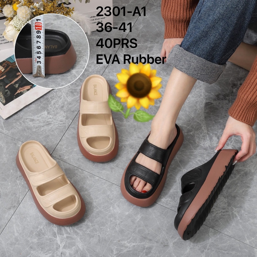 Sandal Karet Jelly Wedges Wanita import Model Terbaru Original Kekinian by AGUNG STYLE Balance 2301-1