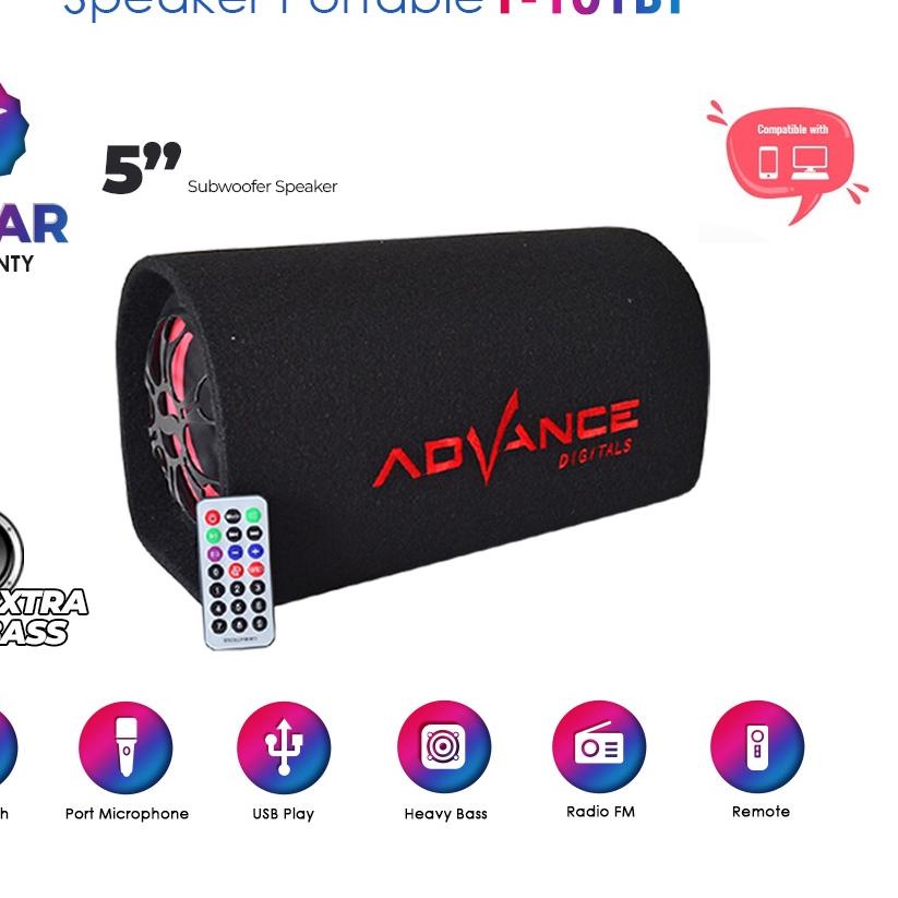 ➹ 100% Ori T-101BT SPEAKER BLUETOOTH ADVANCE DIGITAL SUBWOOFER KARAOKE SUPER BASS SALON AKTIF WIRELE