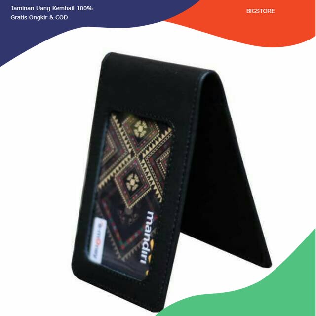 

Name tag kulit asli 2 muka nametag magnet id card holder koper pegawai karyawan plus tali gantungan