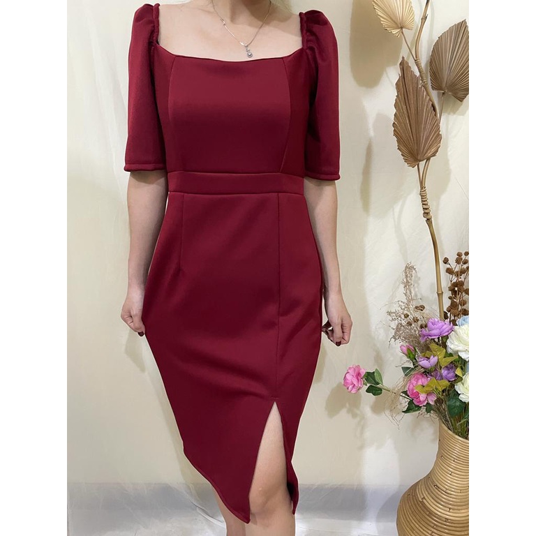 Basic id fashion COD Dres scuba premium / Dres wanita pesta bodycon / Dres vintage