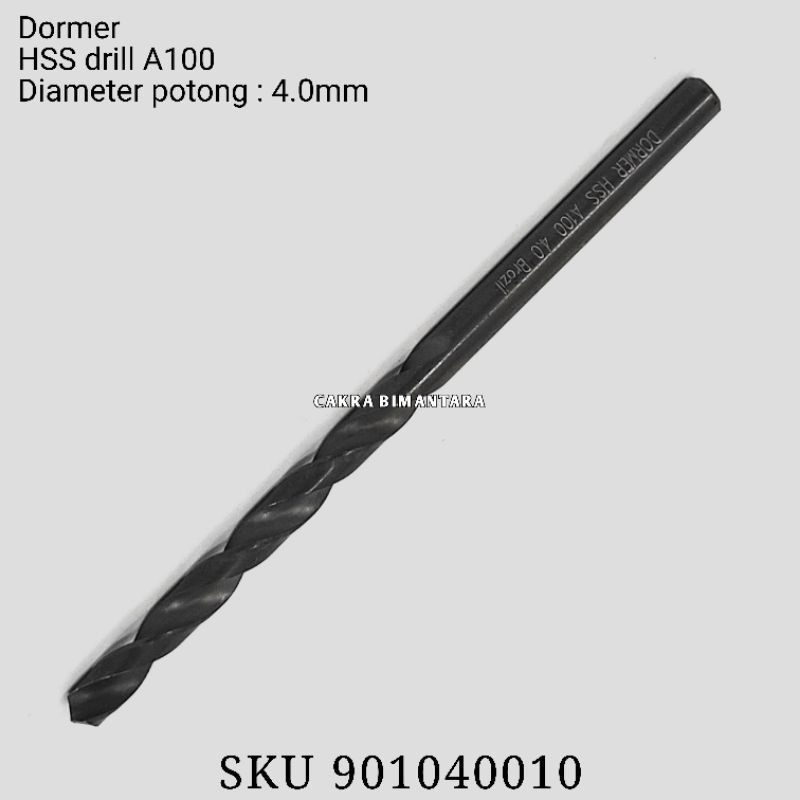 Dormer mata bor 4.0mm drill HSS 4mm untuk logam besi diameter 4 mm