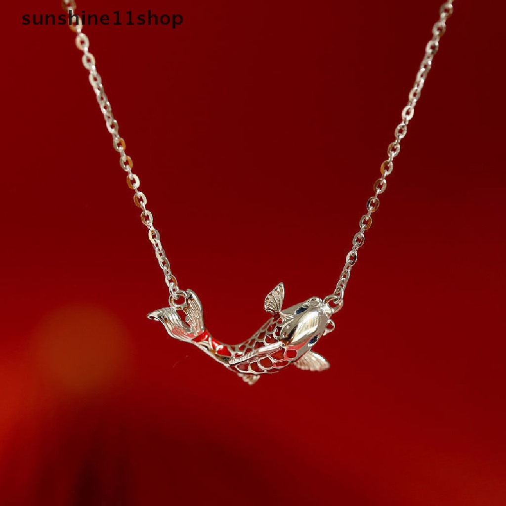 Sho Indah Enamel Cryst Ikan Liontin Kalung Wanita Anti Karat Perhiasan Rantai Leher Emas Choker Hadiah Kado Ulang Tahun Untuk Gadis N