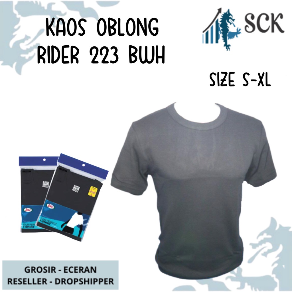 Kaos Blong RIDER 223 HITAM Pria Krah Blong T-Shirt R223Bwh / Kaos RIDER R 223 Bwh Krah O Neck - sckmenwear GROSIR