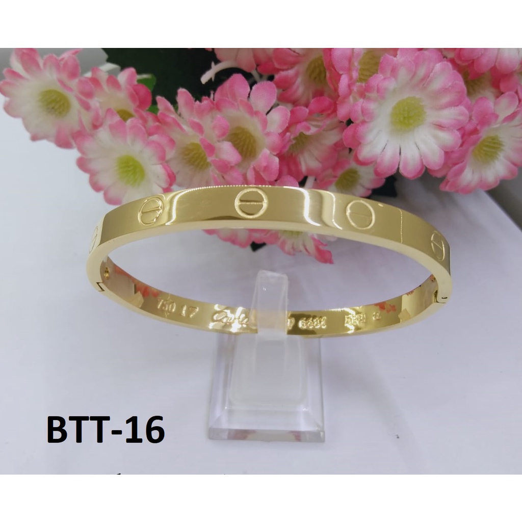 GELANG TITANIUM EMAS GOLD SILVER PLAT POLOS UKIR TERMURAH / DUNIA GELANG TERBARU