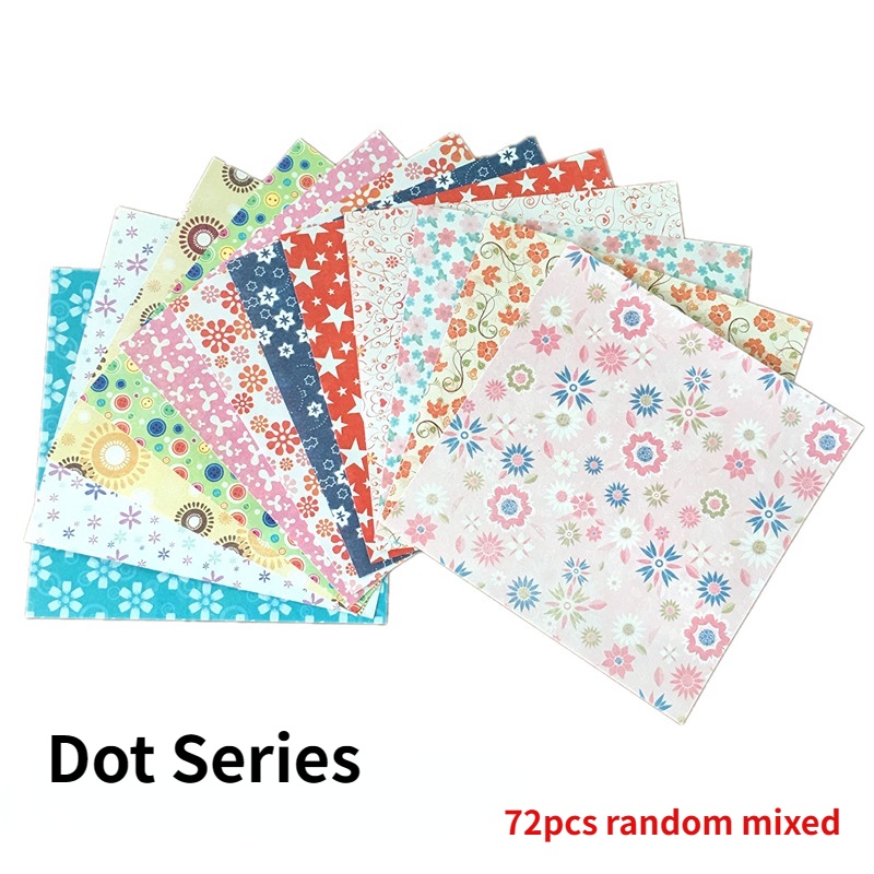 72sheets/pack 14.5cm Kertas Origami Bunga Persegi Satu Sisi Motif Print Diy Handmade Bahan