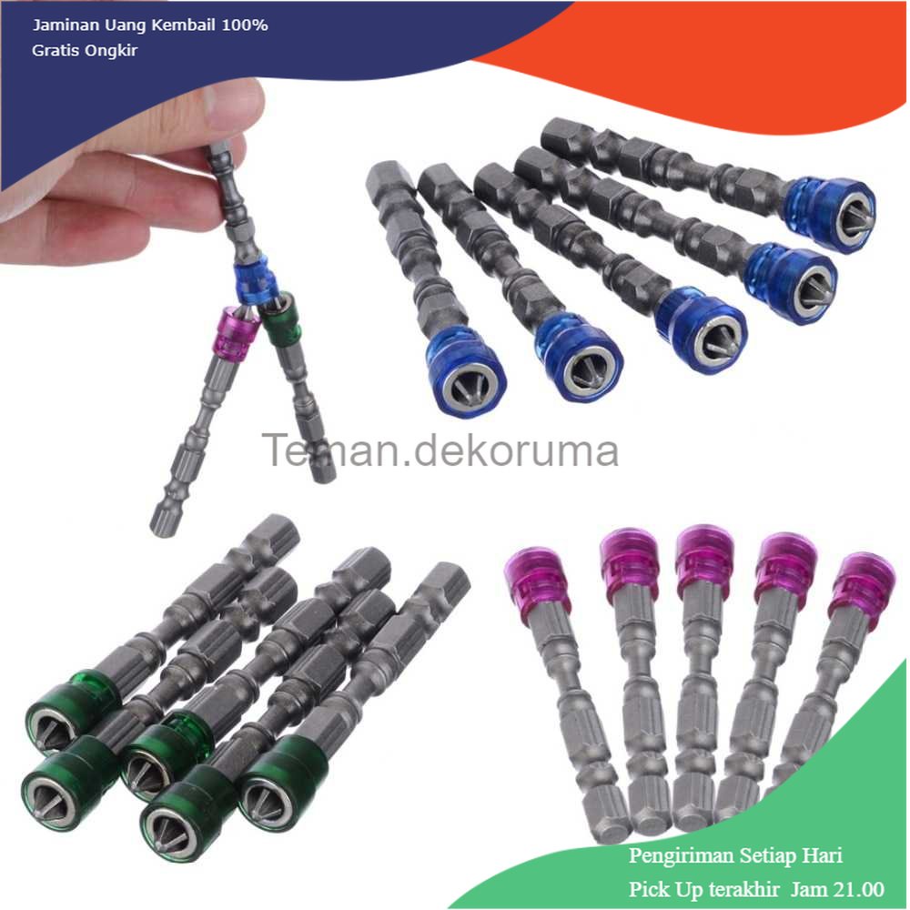 TD - HTA Mayitr Kepala Obeng Magnetic Screwdrivers Hex S2 PH2 5 PCS - BI3823