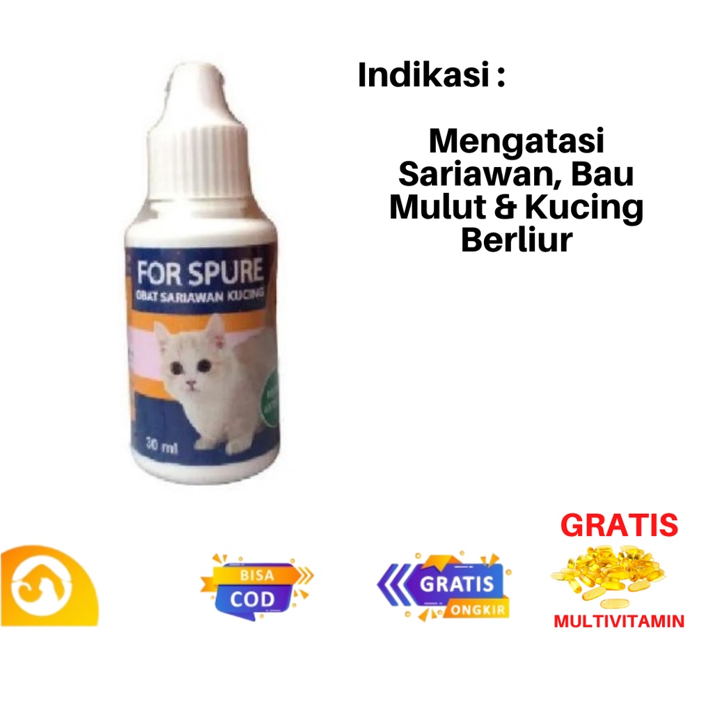 For Spure Obat Sariawan Kucing Obat Kucing Sariawan Berliur Free Multivitamin
