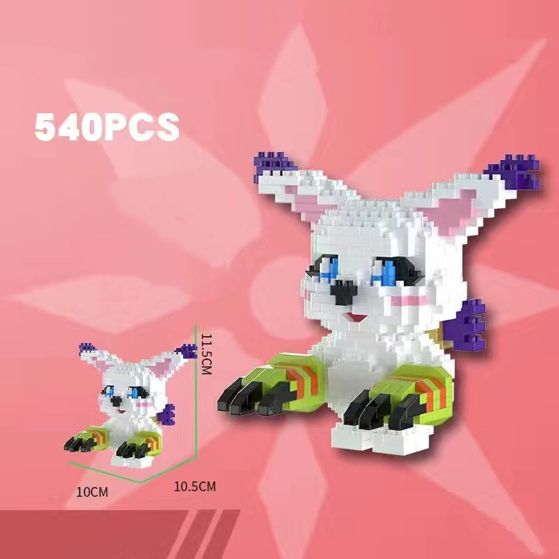 [Small Particles Assembly] Kompatibel Dengan Lego Partikel Mikro Berlian Anak Laki-Laki Perempuan Blok Bangunan Mainan Edukasi Digimon Yagumon Gabumon