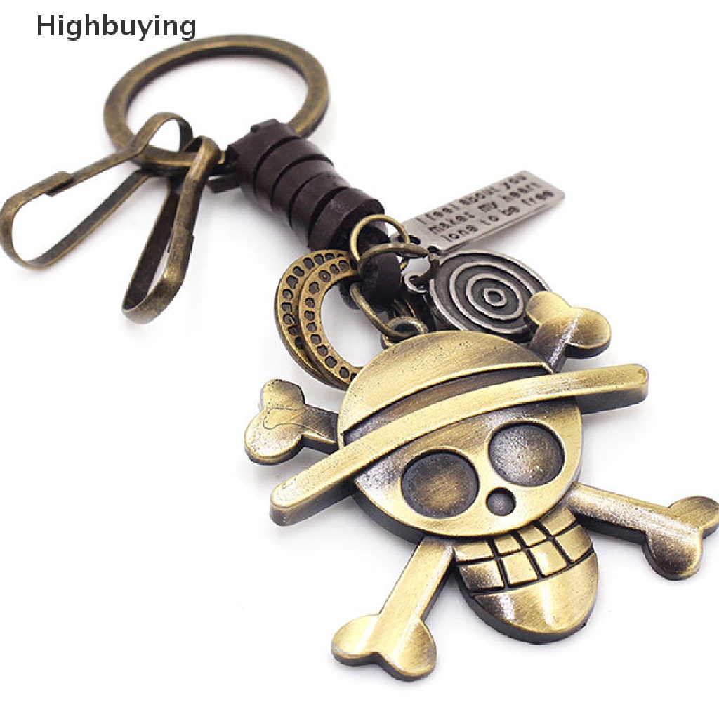 Hbid Perhiasan Fashion Anime Cosplay Aksesoris Punk Retro Gantungan Kunci Liontin Topi Jerami Logo Logam Gantungan Kunci Key Rings Key Holder Glory