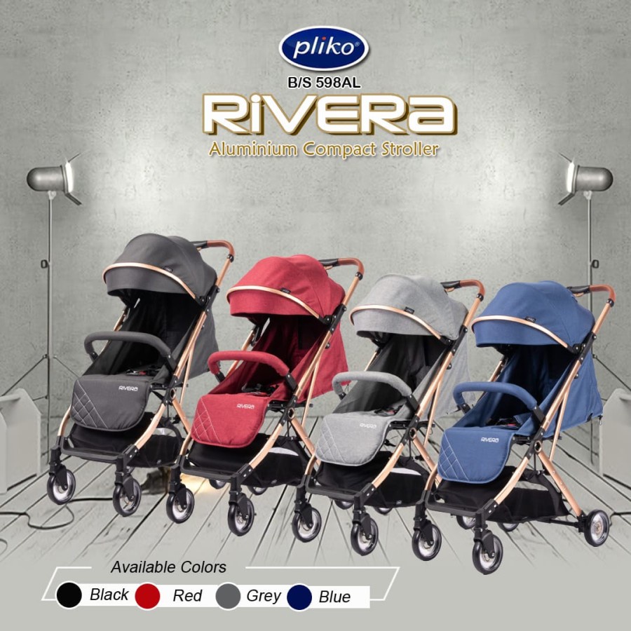 Stroller Pliko Rivera Gold Cabin size bisa dorong kaya koper