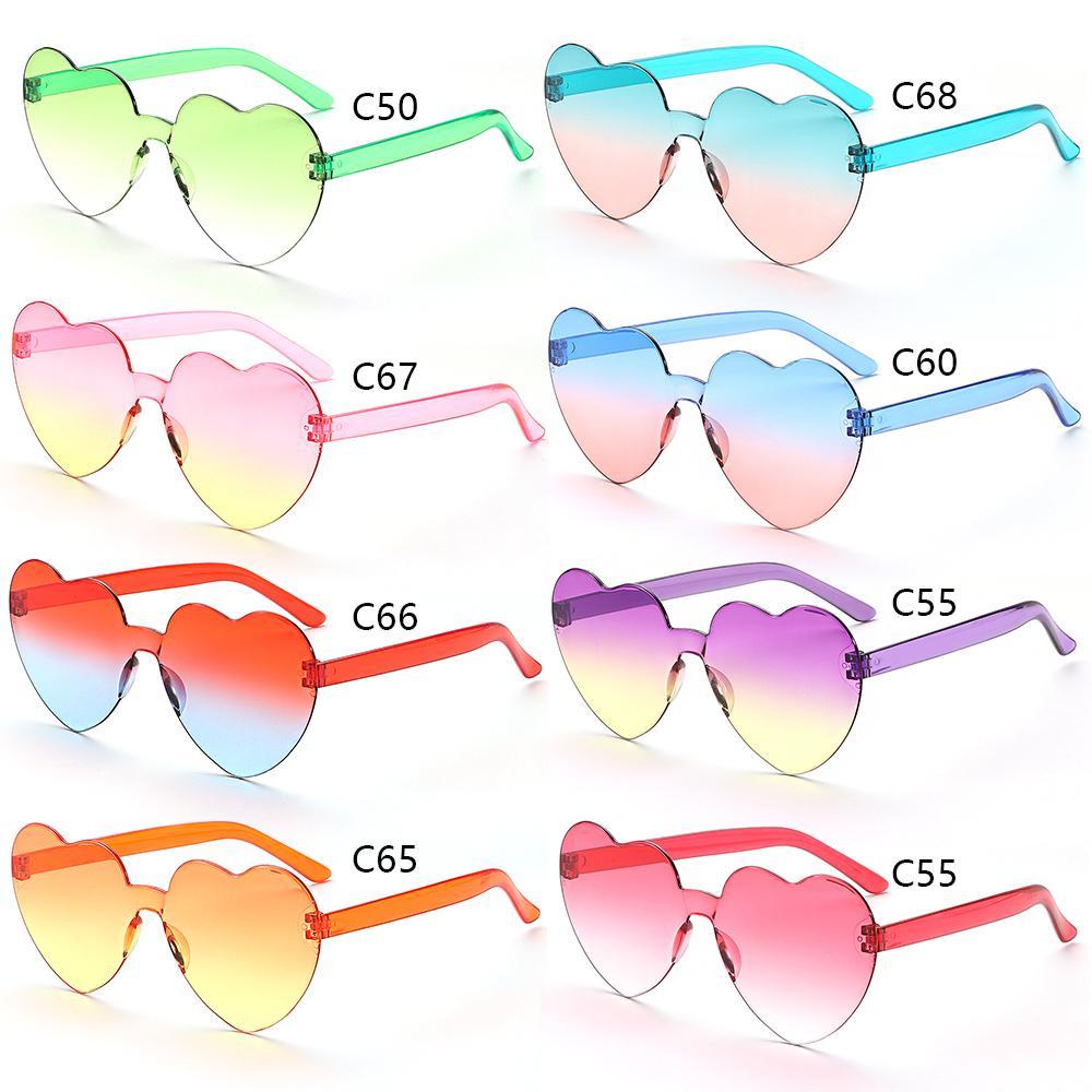Kacamata Hitam Bentuk Hati Nanas Warna Warni Lucu Permen Warna Shades
