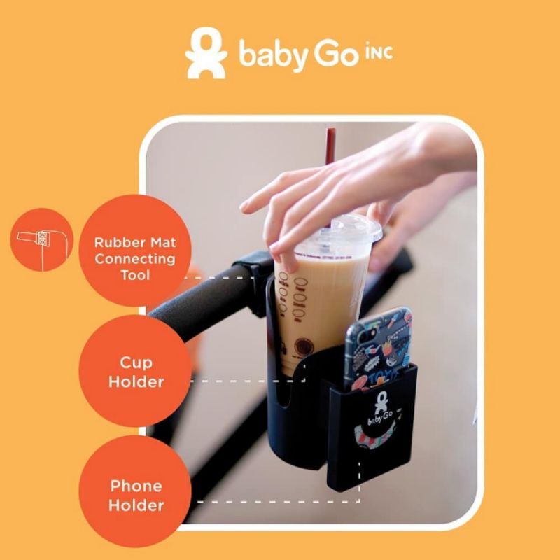 BabyGo Inc Cup and Phone Holder / Stroller Cup Holder