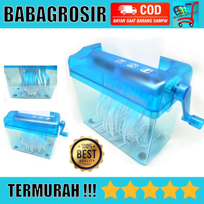 

[[JNT COD]] Penghancur Kertas Manual CD Card Paper Shredder - SZ-123 - Biru