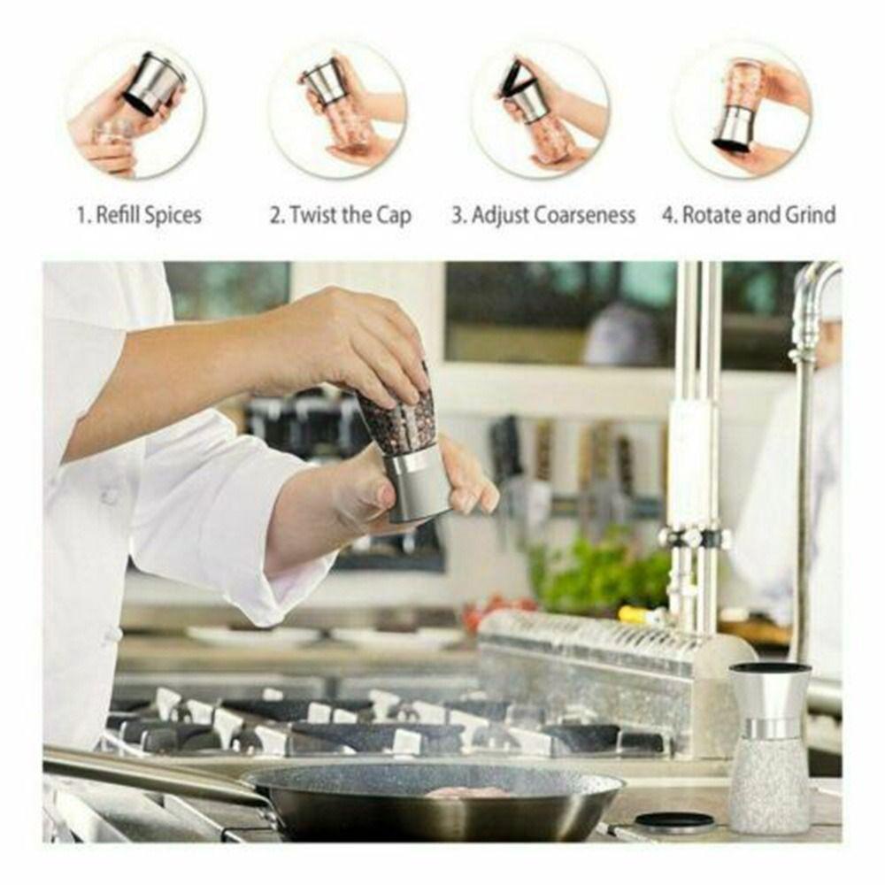 R-FLOWER Pepper Grinder ABS Kaca Gadget Stainless Steel Salt Mill