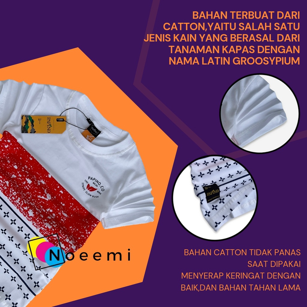 Noeemi Baju Kaus Anak Laki Laki 1-12 Tahun Pakaian Distro Oblong Cowo Dan Perempuan Putih