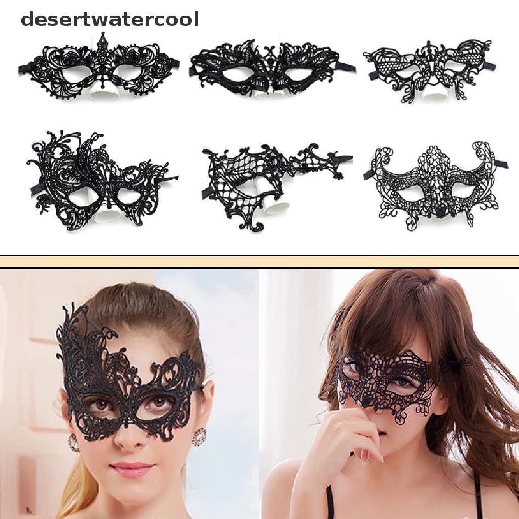 Deid Wanita Berongga Renda Masquerade Topeng Wajah Sexy Cosplay Halloween Masquerade Mask Martijn