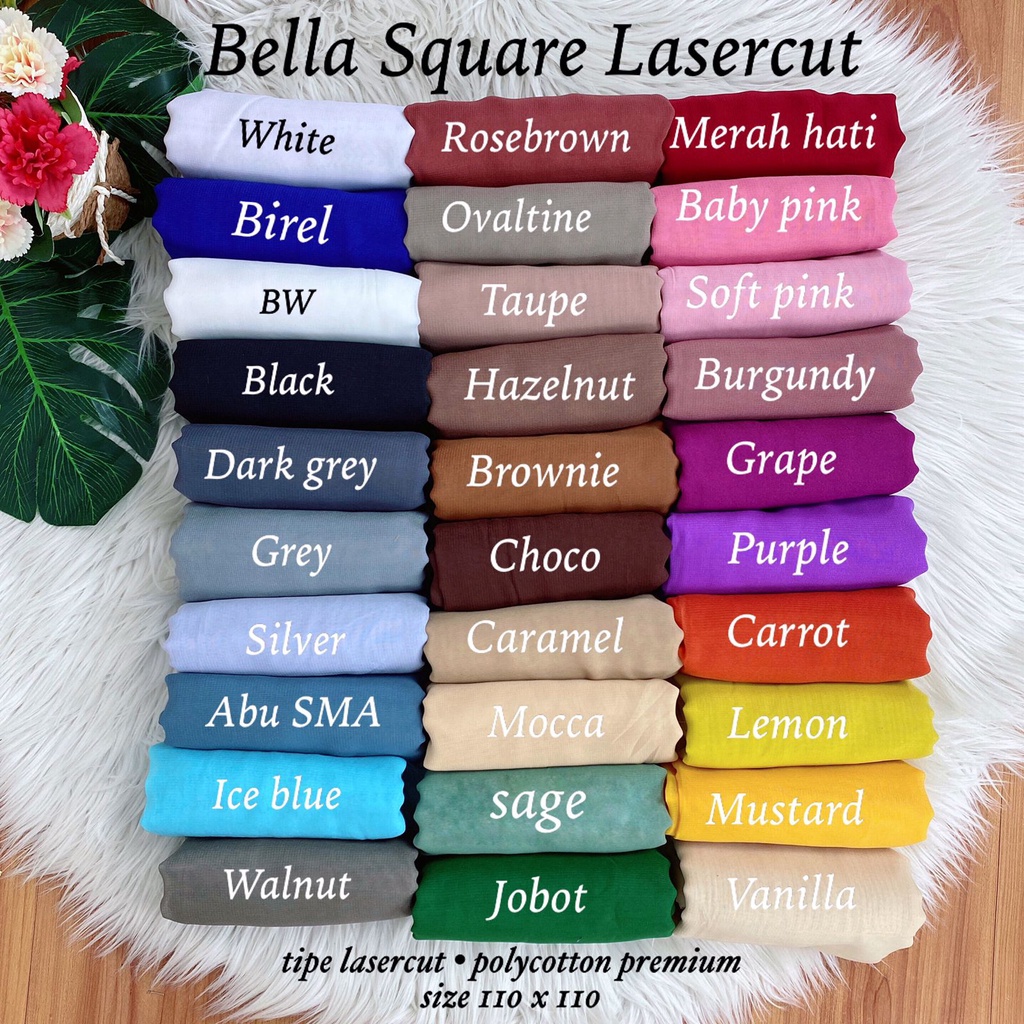 Hijab Bella Square Polycotton Lasercut Premium