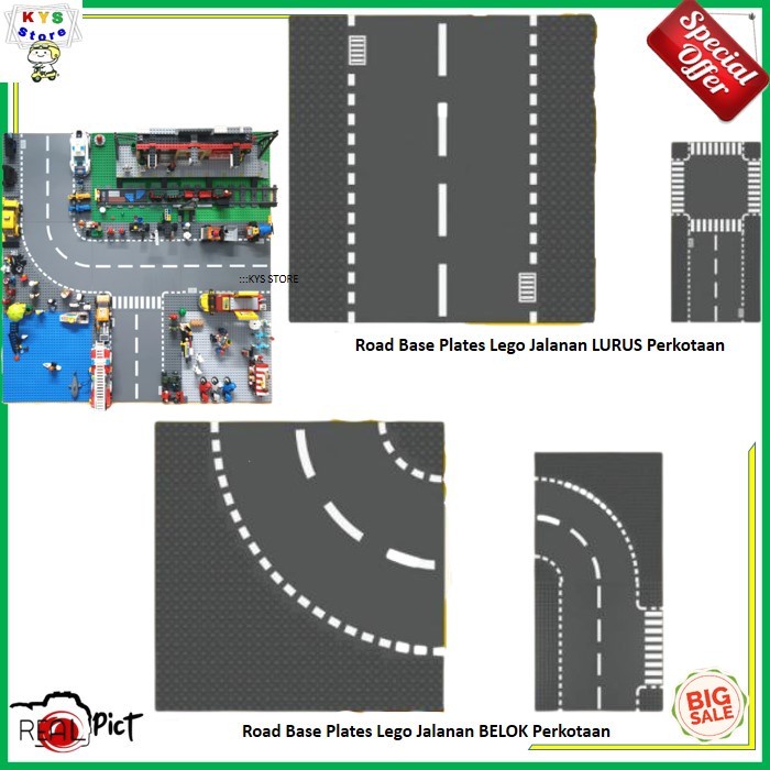 Terlaris Baseplate Jalanan Lego Road Plates Mainan Anak Edukasi Jalanan Kota