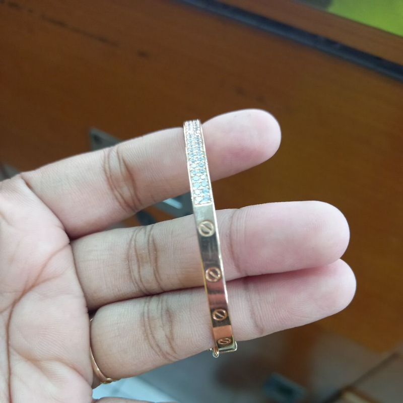 gelang bulat oval mata putih full ubs375