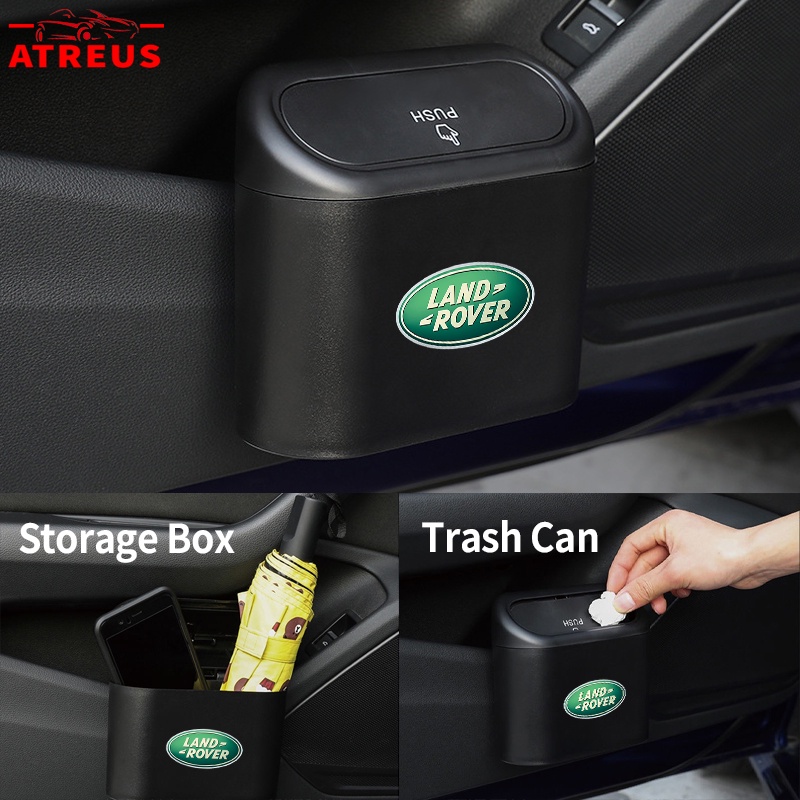 Tempat Sampah Mobil Land Rover Gantung Tutup Flip Dustbin Tipe Tekan Storage Box Organizer Aksesoris Mobil Untuk Freelander 2fender Range Rover Evoque DISCOVERY