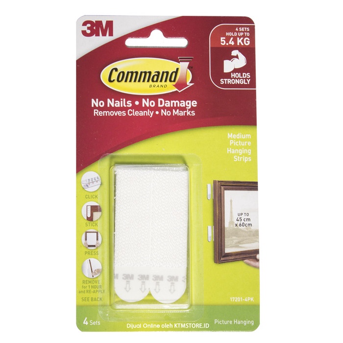 

[[JNT COD]] 3M Command Hook Medium Picture Hanging Strips 5.4 KG 17201