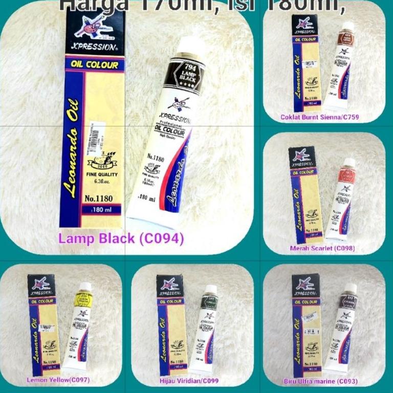 

Z32 Cat Minyak Leonardo Xpression 180ml Ultra Marine, Lemon Yellow, Scarlet, Viridian, Burn Umber dll SIAP KIRIM ௹