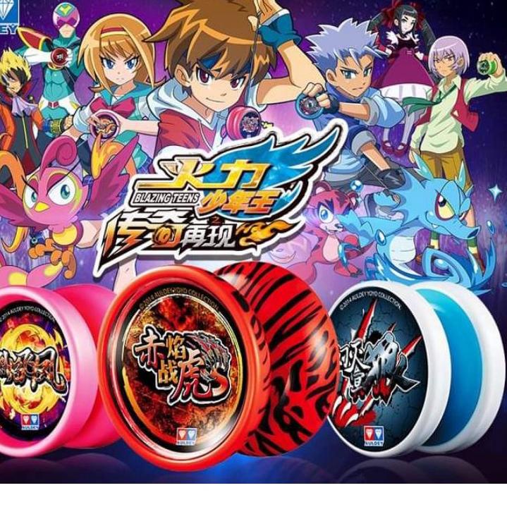 ♀ Mainan Yoyo [ OBRAL]  Auldey Blazing Teens 5 Original Flame Tiger Iron Long Hades Wolf Sky Fury Be