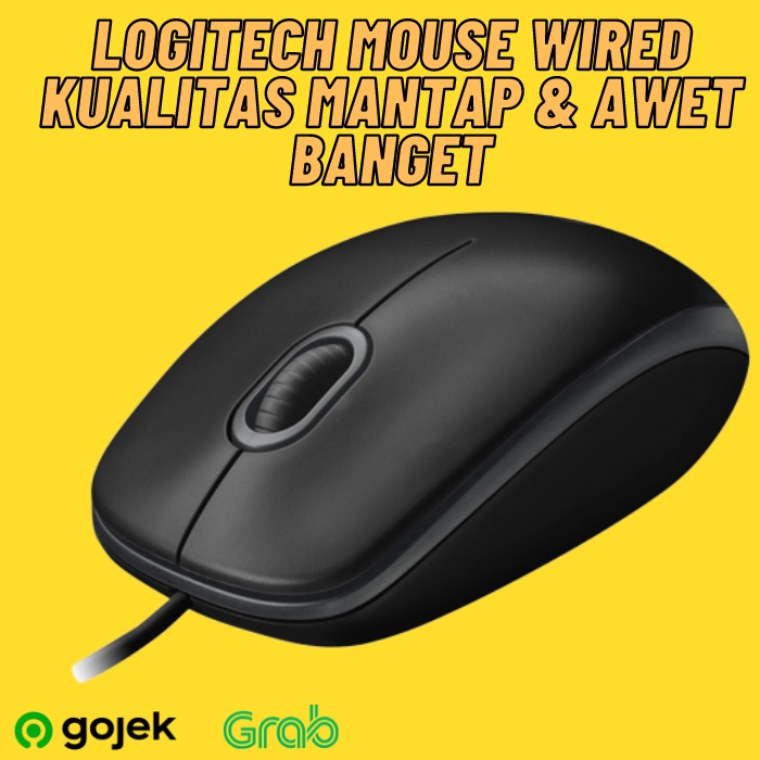 Mouse Laptop Komputer Logitech Wired Mouse Kabel Berkualitas