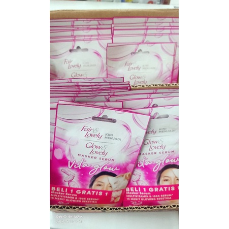 Fair n lovely vita glow (Buy One Get Free) serum sheet mask 20gr | FairLovely | Masker wajah