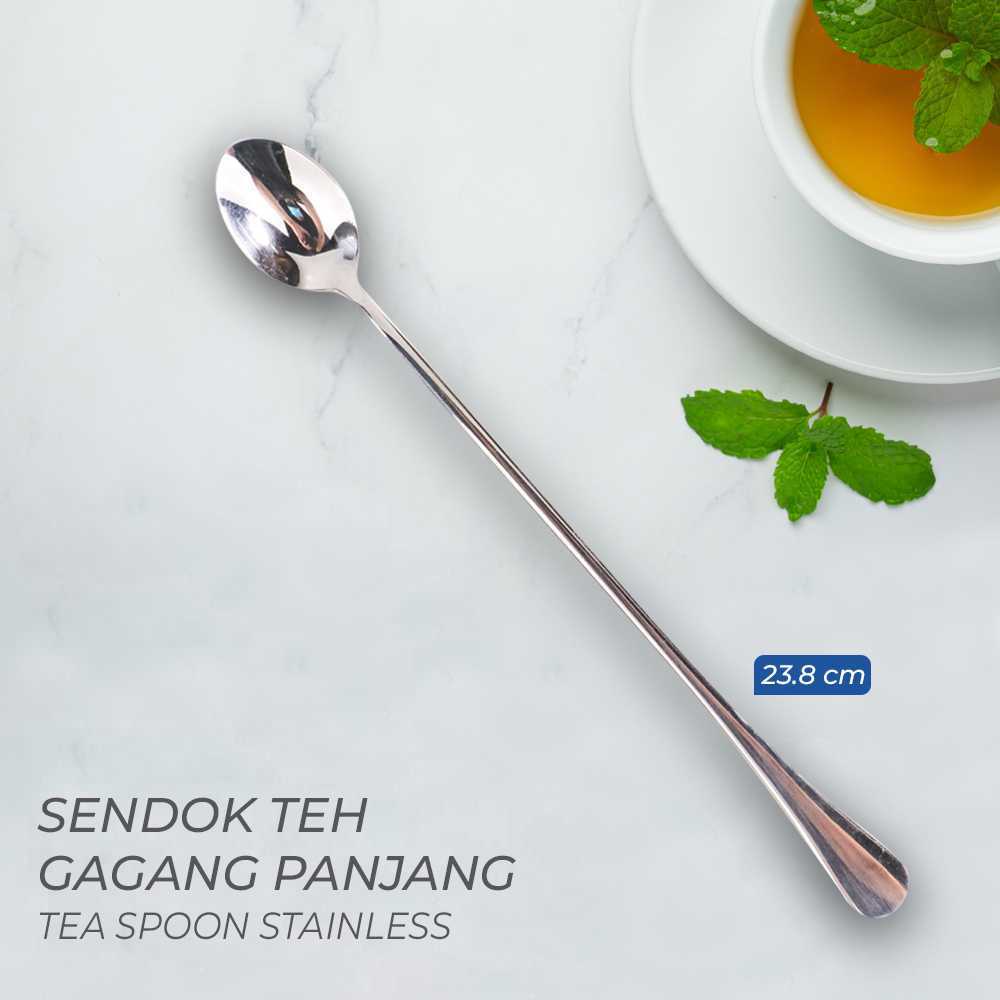 (BISA COD) FTIHSHP Szpoon Sendok Teh Gagang Panjang Tea Spoon Stainless 23.8cm - F80