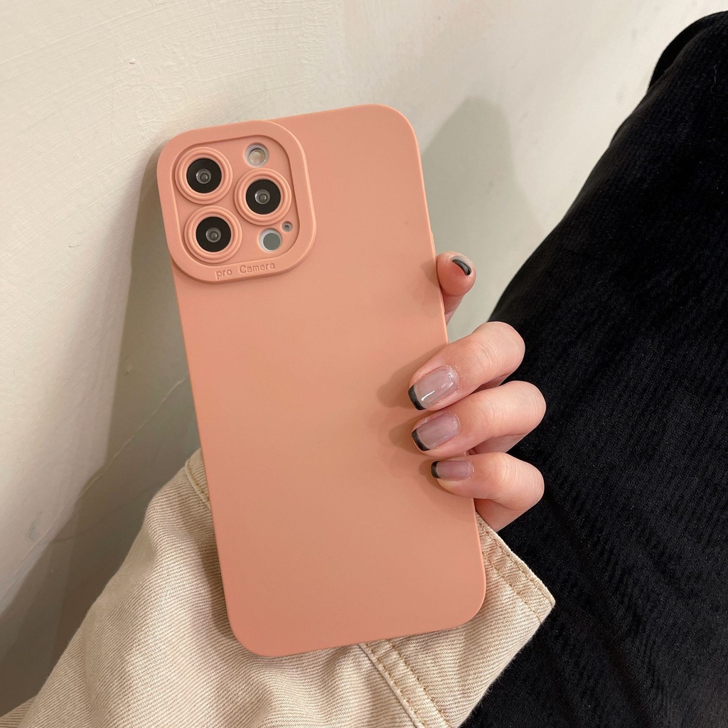 IPHONE Casing Ponsel Silikon Lembut Ramah Kulit Warna Sederhana Dan Murni Yang Dipersonalisasi Untuk Iphone14 13 12 11 X XS Max Xr7 8 Plus Canggih Jatuh-Tahan Dan Shock-Proof