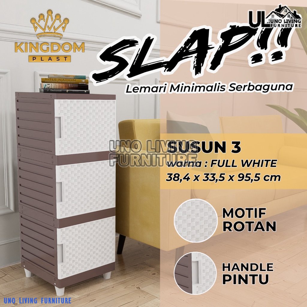 LEMARI PAKAIAN MINIMALIS KINGDOM SLAP PUTIH LEMARI SWING LEMARI PLASTIK LEMARI BAJU LEMARI ROTAN LEMARI MURAH SLAP PEARL