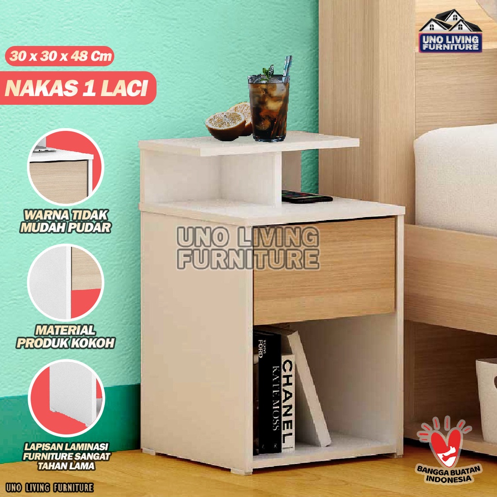 MEJA NAKAS MINI NAKAS 1L KINGDOM NAKAS 1 LACI BEDSIDE TABLE MEJA KAMAR TIDUR MINIMALIS MEJA NAKAS MINIMALIS